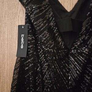 Bebe Black Sequin Pantsuit